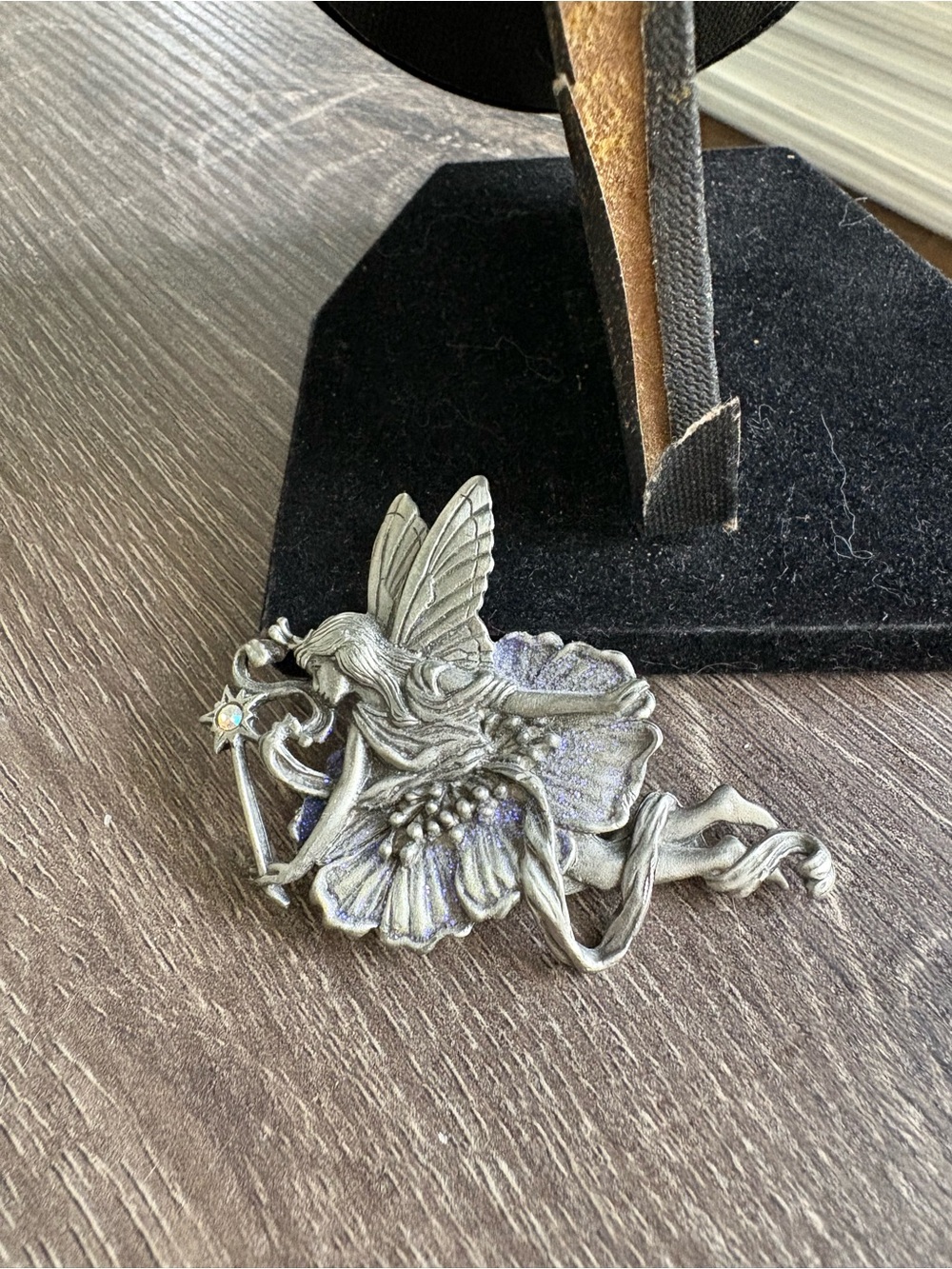 1980’s JJ Jonette Fairy Pewter  Fairy Flower Brooch Pin